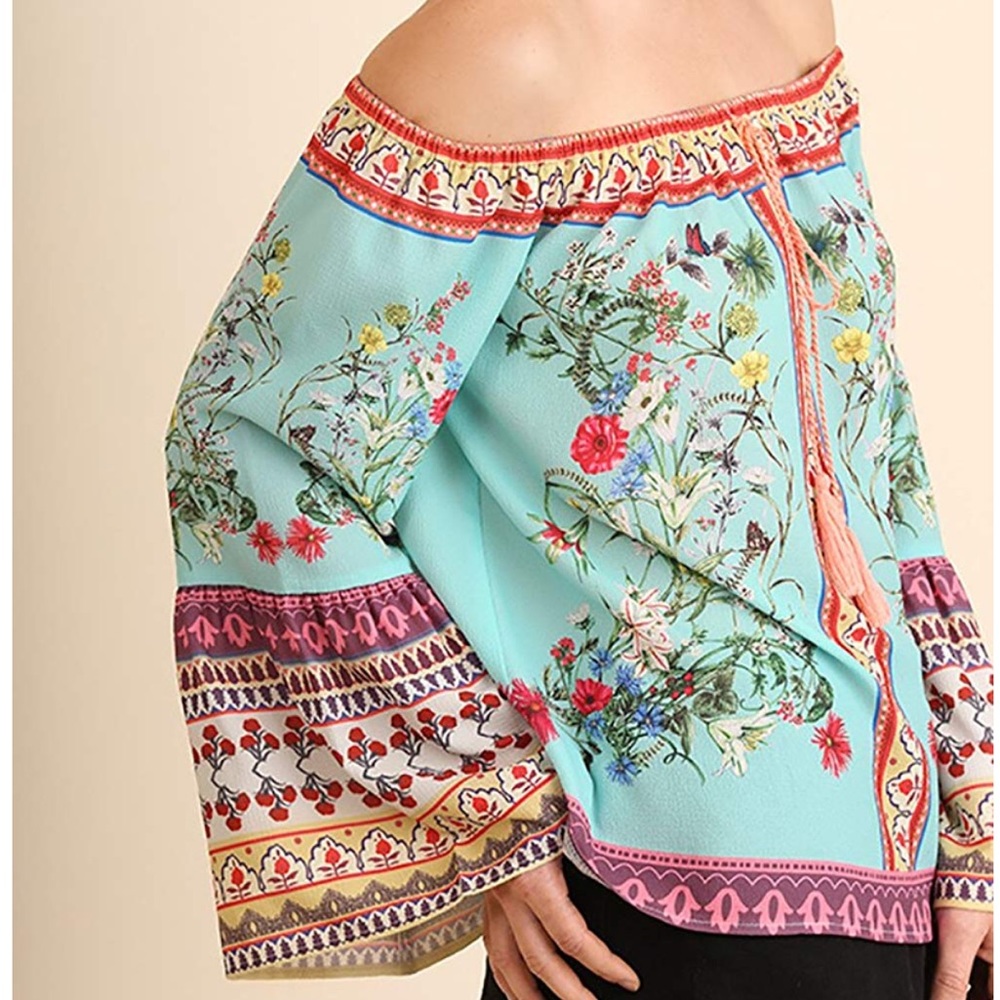 NWT Umgee Boho off the shoulder top - Picture 2 of 7